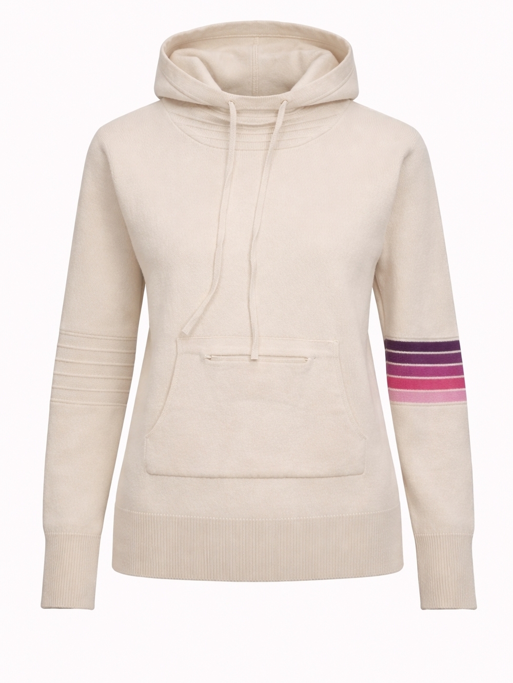 C&C California Hooded Sweater with Striped Sleeve Detail